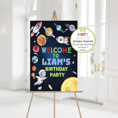 DIY Editable Space Welcome Sign B1002 - DIY Party World