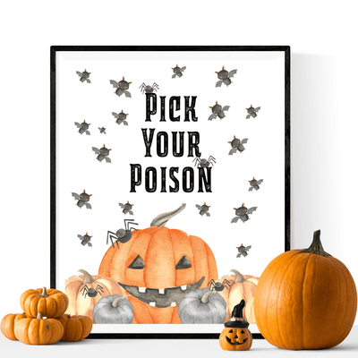 DIY Halloween Pick Your Poison Printable Sign - DIY Party World
