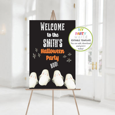DIY Editable Halloween Welcome Sign Template H1001 - DIY Party World