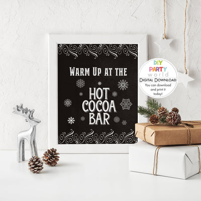 DIY Printable Christmas Hot Cocoa Bar Sign - DIY Party World