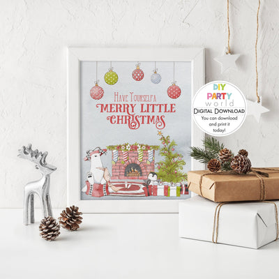 DIY Merry Little Christmas Sign Printable - DIY Party World