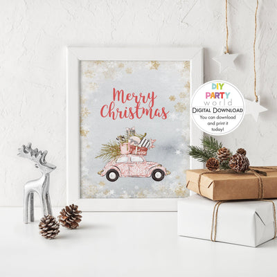 DIY Merry Christmas Car Sign Printable - DIY Party World