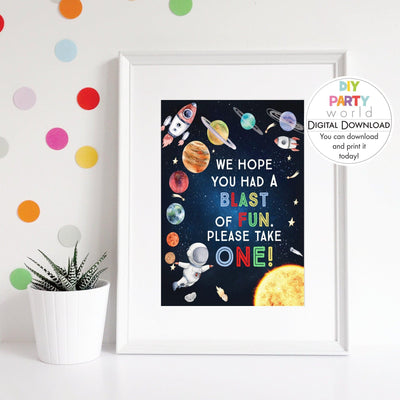 DIY Space Favors Table Sign Printable B1002 - DIY Party World