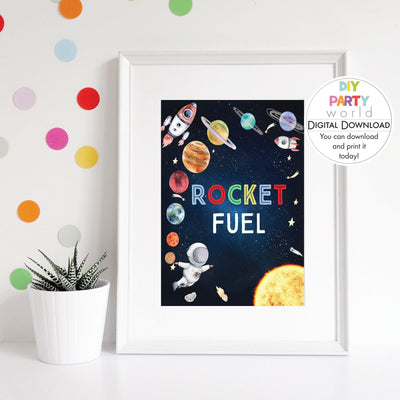 DIY Space Rocket Fuel Drinks Sign Printable B1002 - DIY Party World